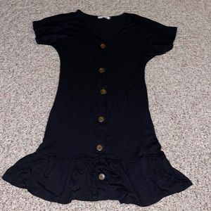 Black button dress